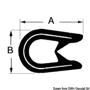 PVC-Profil, halbflexibel gebunden schwarz 4x6 mm
